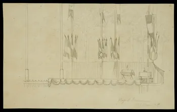 partie d'un ensemble de dessins Décor de scène à Nogent-sur-Marne 1968.102.4993 Photo Mucem