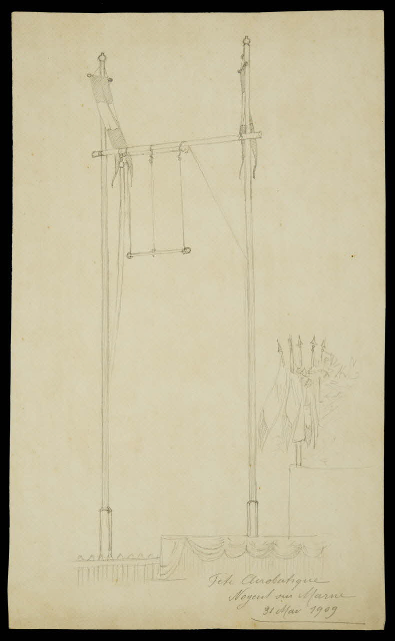 partie d'un ensemble de dessins Fête acrobatique  Nogent sur Marne 1968.102.4994 Photo Mucem