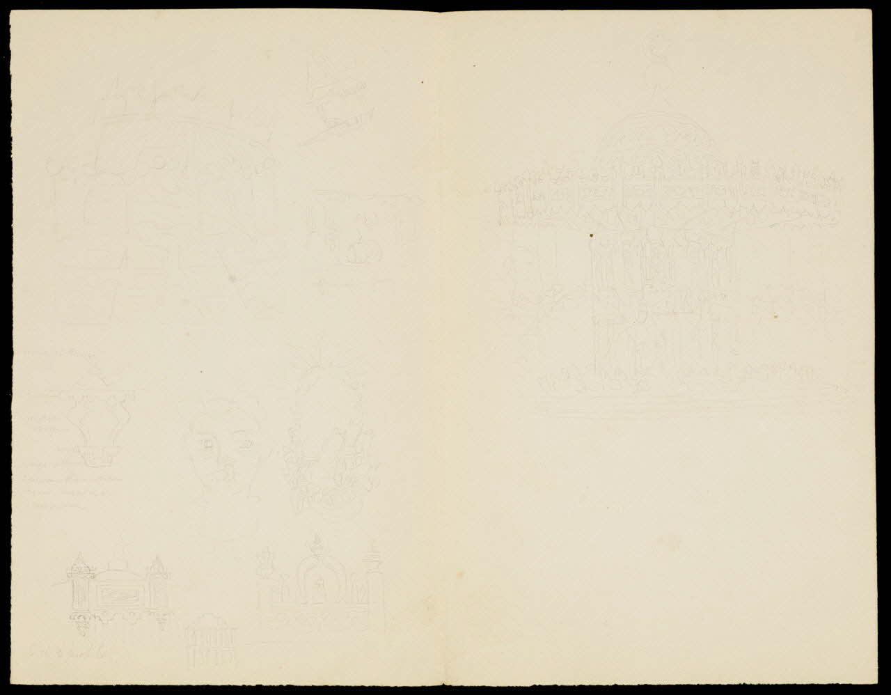 partie d'un ensemble de dessins Ornementation d'une scène de spectacle 1968.102.4996 Photo Mucem