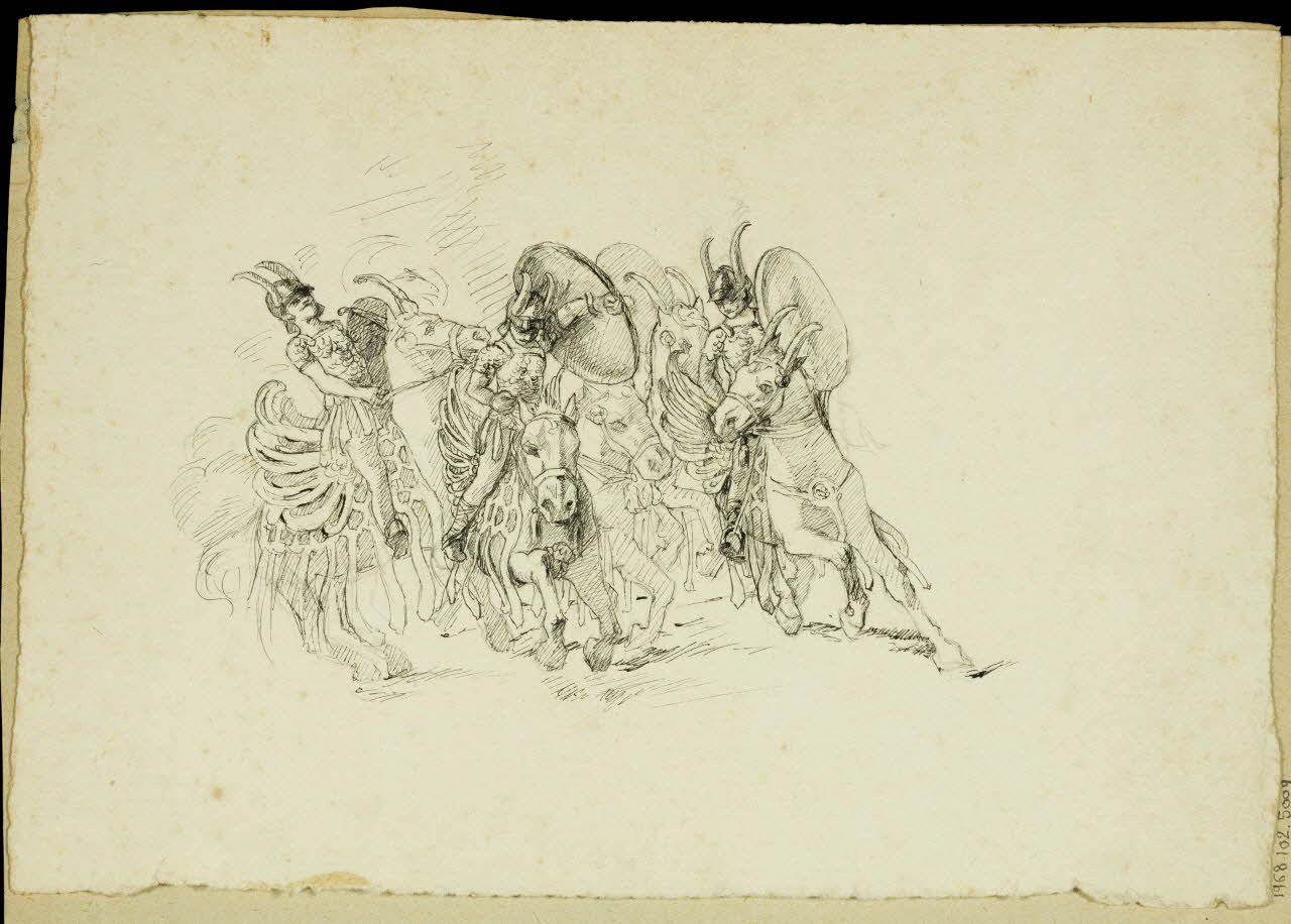 partie d'un ensemble de dessins Spectacle équestre 1968.102.5009 Photo Mucem