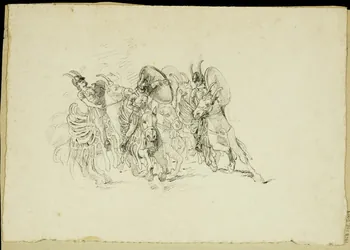 partie d'un ensemble de dessins Spectacle équestre 1968.102.5009 Photo Mucem