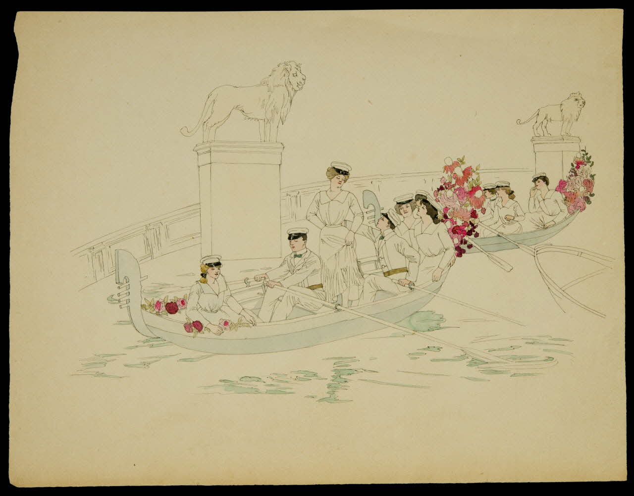 partie d'un ensemble de dessins Promenade en gondoles 1968.102.5013 Photo Mucem