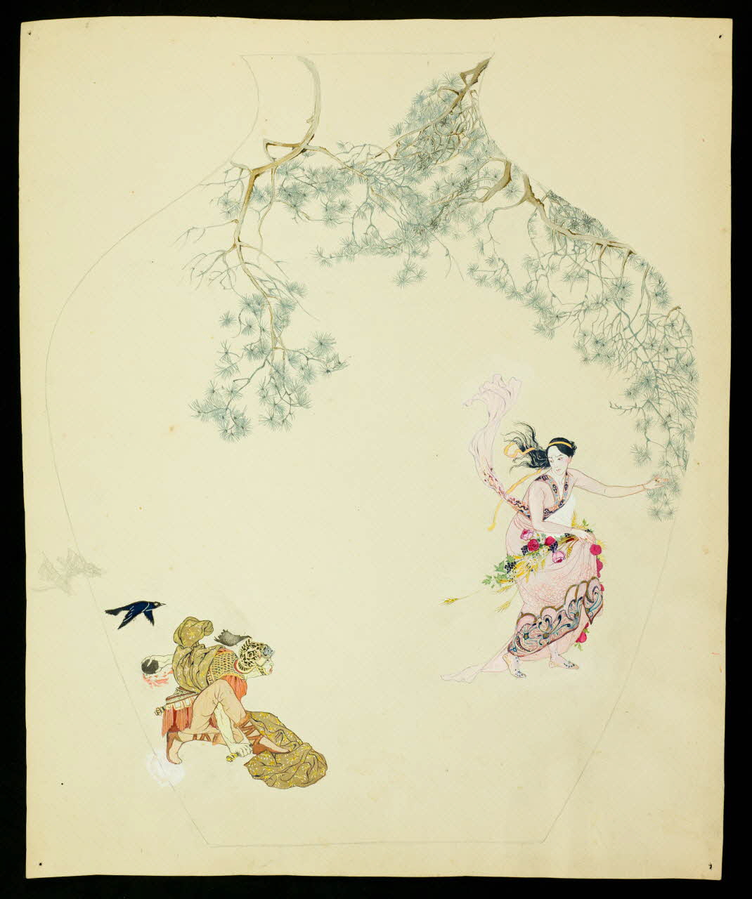 partie d'un ensemble de dessins Vase peint 1968.102.5014 Photo Mucem