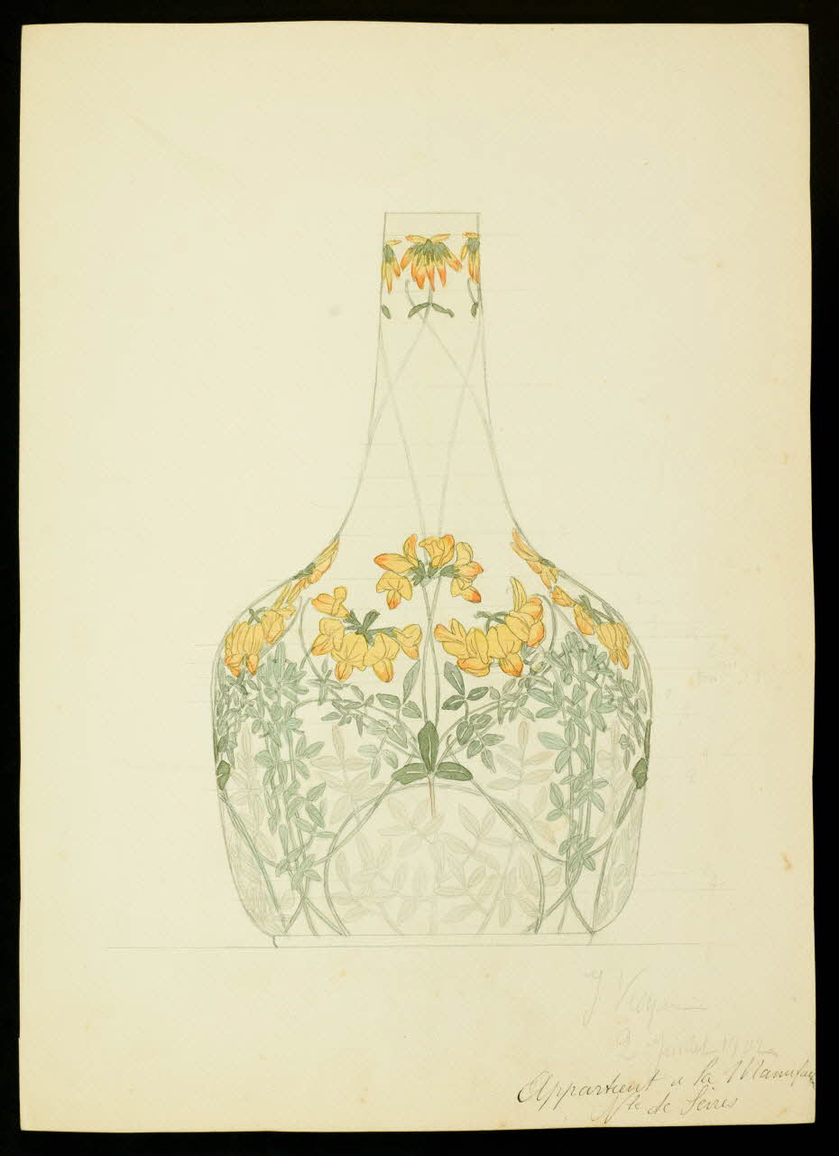 partie d'un ensemble de dessins Vase peint 1968.102.5034 Photo Mucem