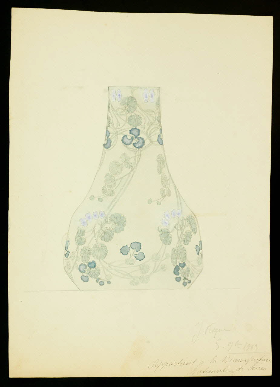 partie d'un ensemble de dessins Vase peint 1968.102.5040 Photo Mucem