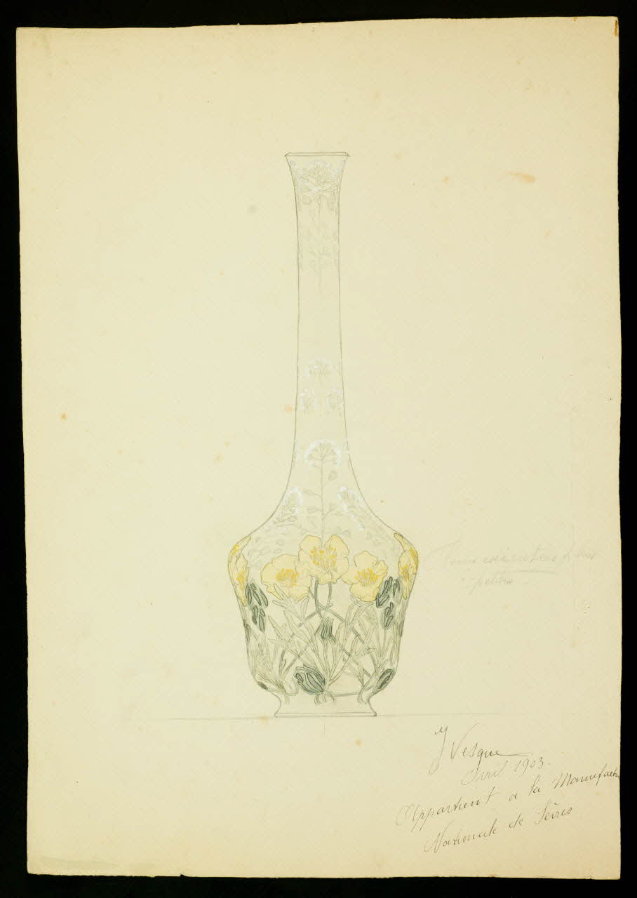partie d'un ensemble de dessins Vase peint 1968.102.5047 Photo Mucem