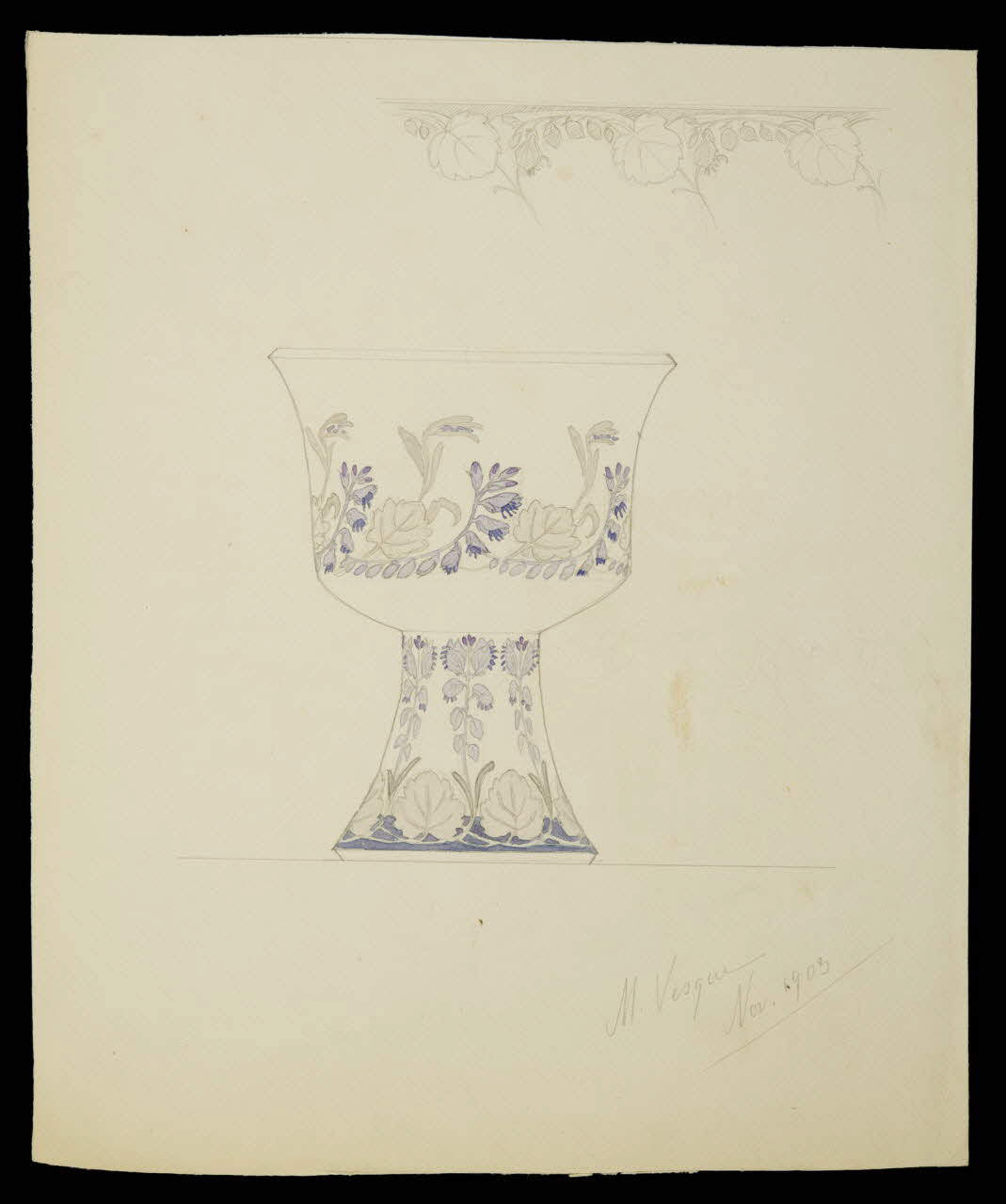 partie d'un ensemble de dessins Vase décoré avec des motifs végétaux 1968.102.5054 Photo Mucem