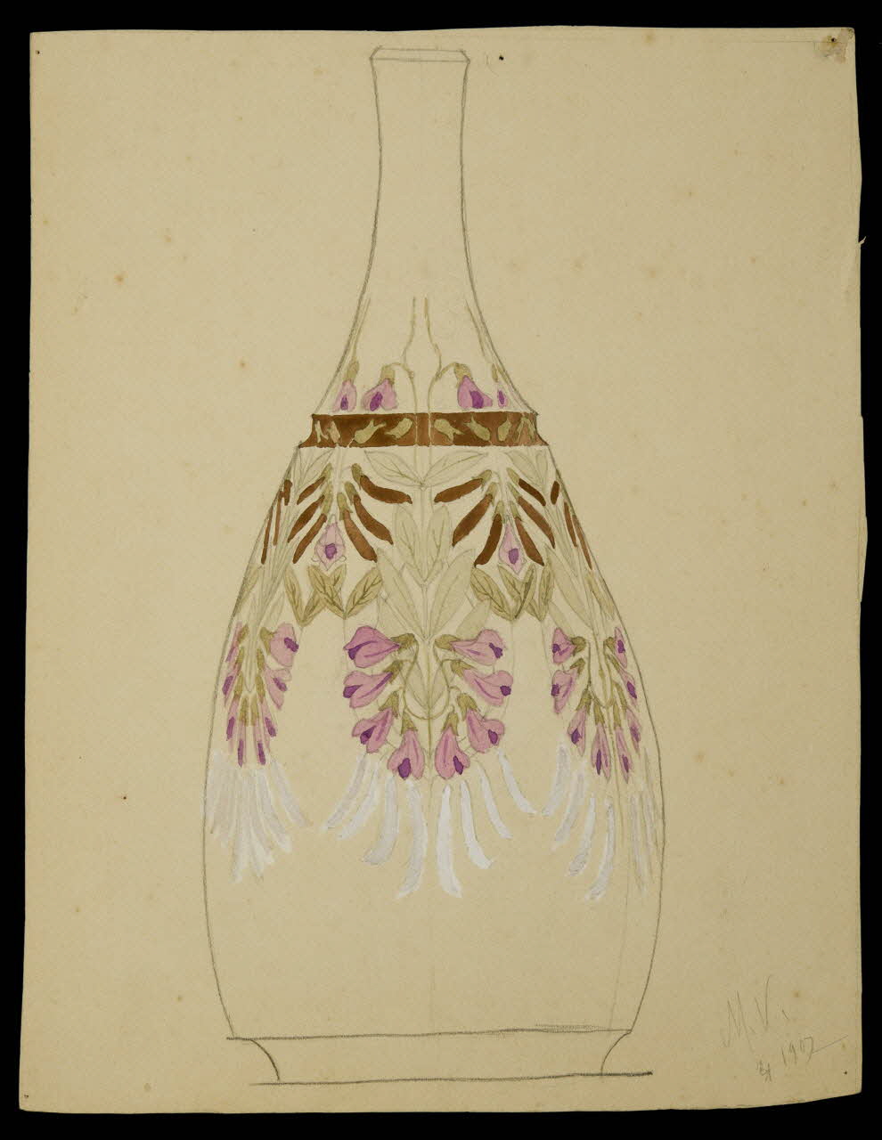 partie d'un ensemble de dessins Vase avec décor à motifs végétaux 1968.102.5060 Photo Mucem