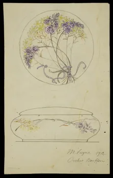partie d'un ensemble de dessins Vaisselle à décor végétal 1968.102.5068 Photo Mucem