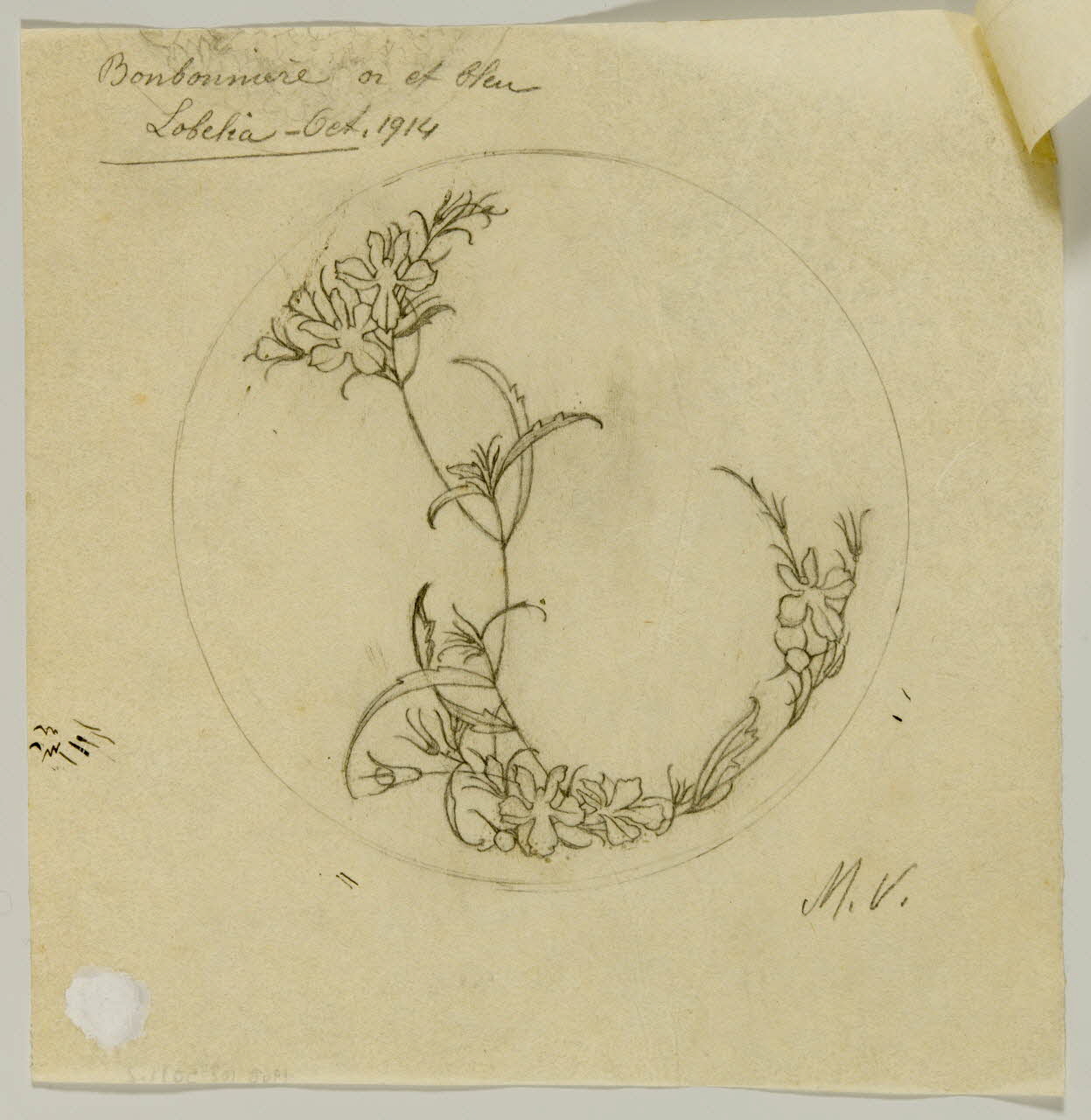 partie d'un ensemble de dessins Guirlande de fleur 1968.102.5071.1 Photo Mucem