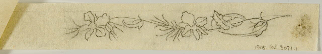 partie d'un ensemble de dessins Bonbonnière or et bleu Lobelia 1968.102.5071.2 Photo Mucem
