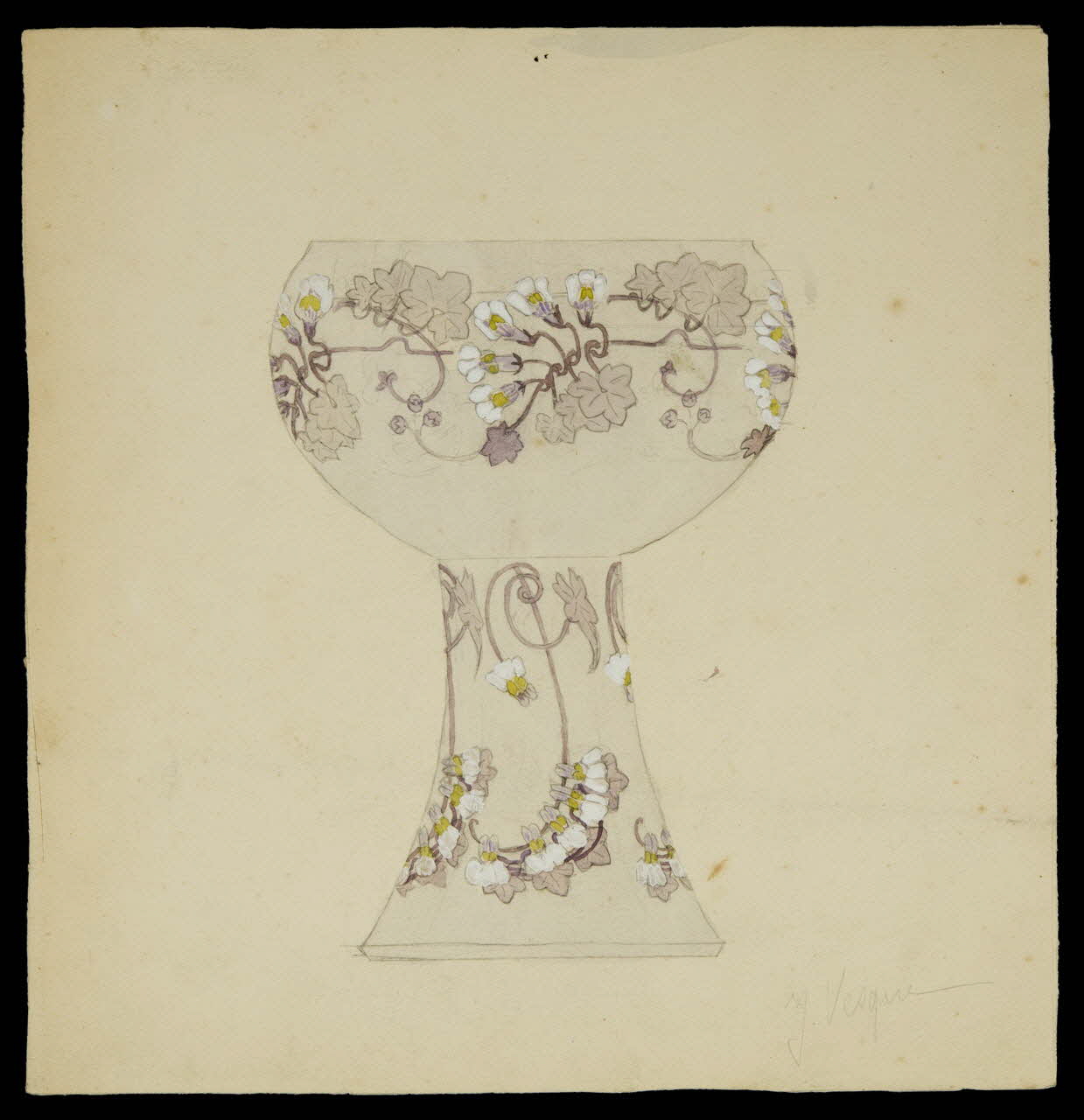 partie d'un ensemble de dessins Coupe à décor de motifs végétaux 1968.102.5081 Photo Mucem