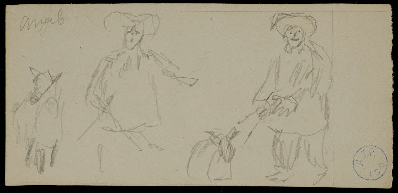 partie d'un ensemble de dessins Angelo 1968.102.509.3 Photo Mucem