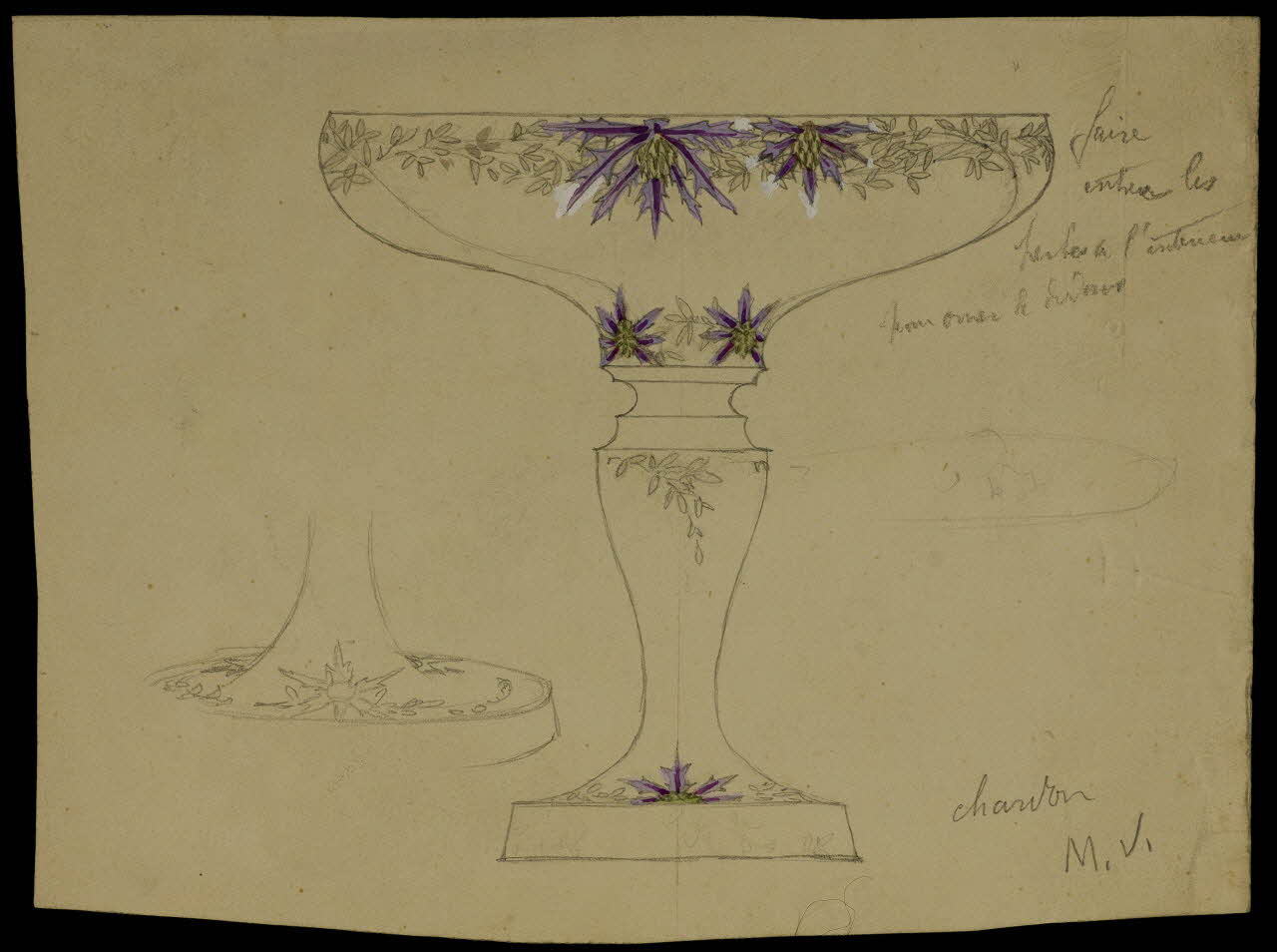 partie d'un ensemble de dessins chardon 1968.102.5102 Photo Mucem