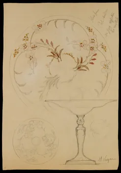 partie d'un ensemble de dessins Coupe à décor floral 1968.102.5105 Photo Mucem