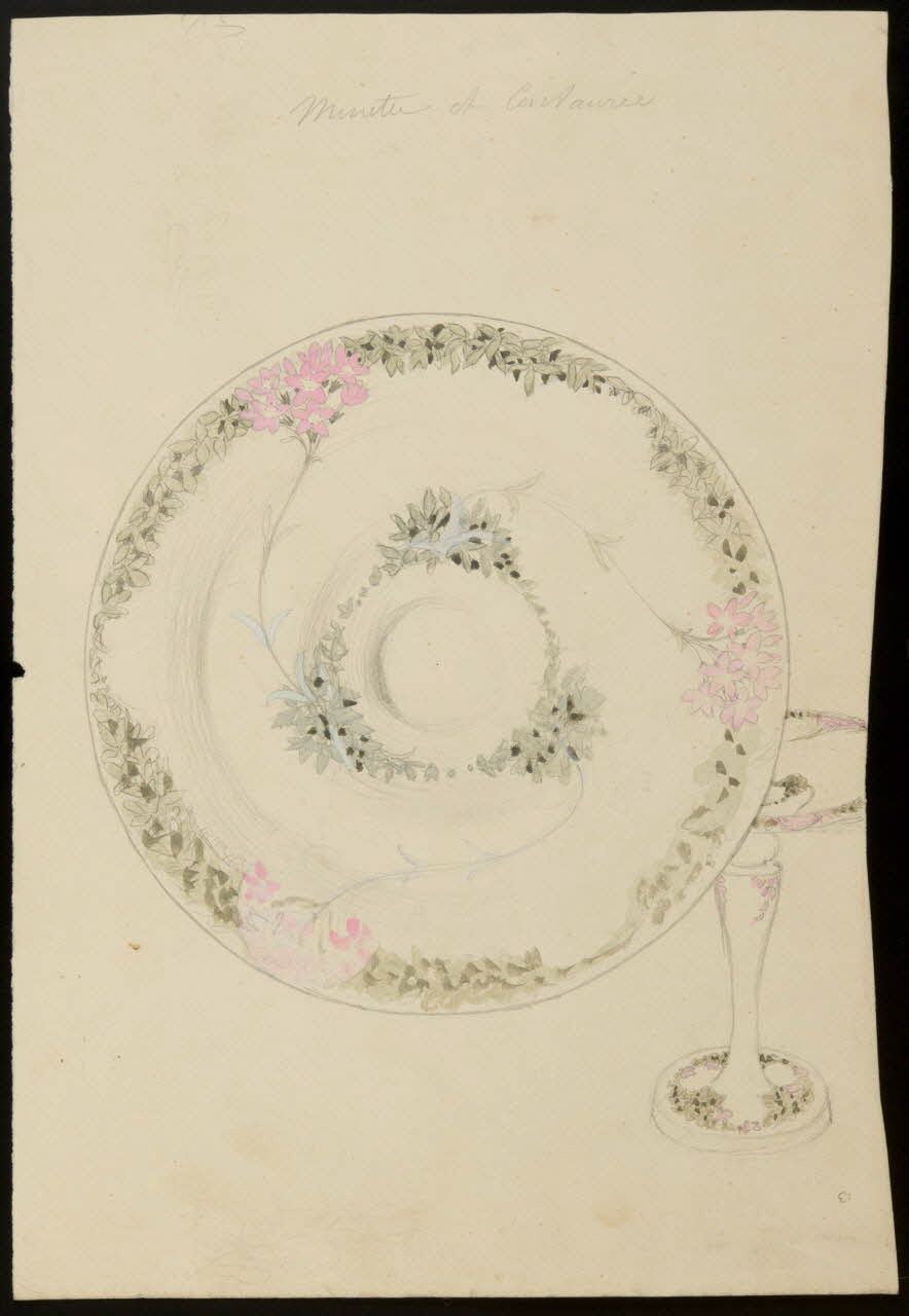 partie d'un ensemble de dessins Objet avec décor floral 1968.102.5127 Photo Mucem