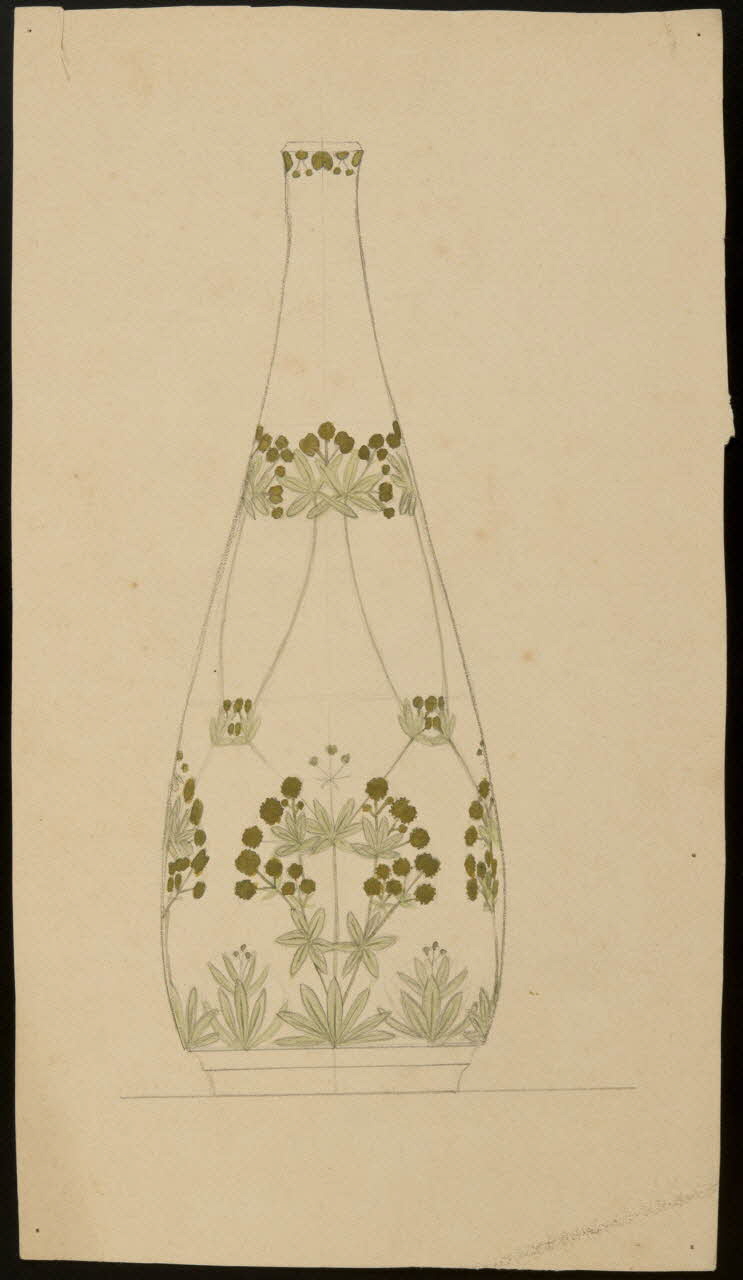 partie d'un ensemble de dessins Récipient décoré de fleurs 1968.102.5136 Photo Mucem