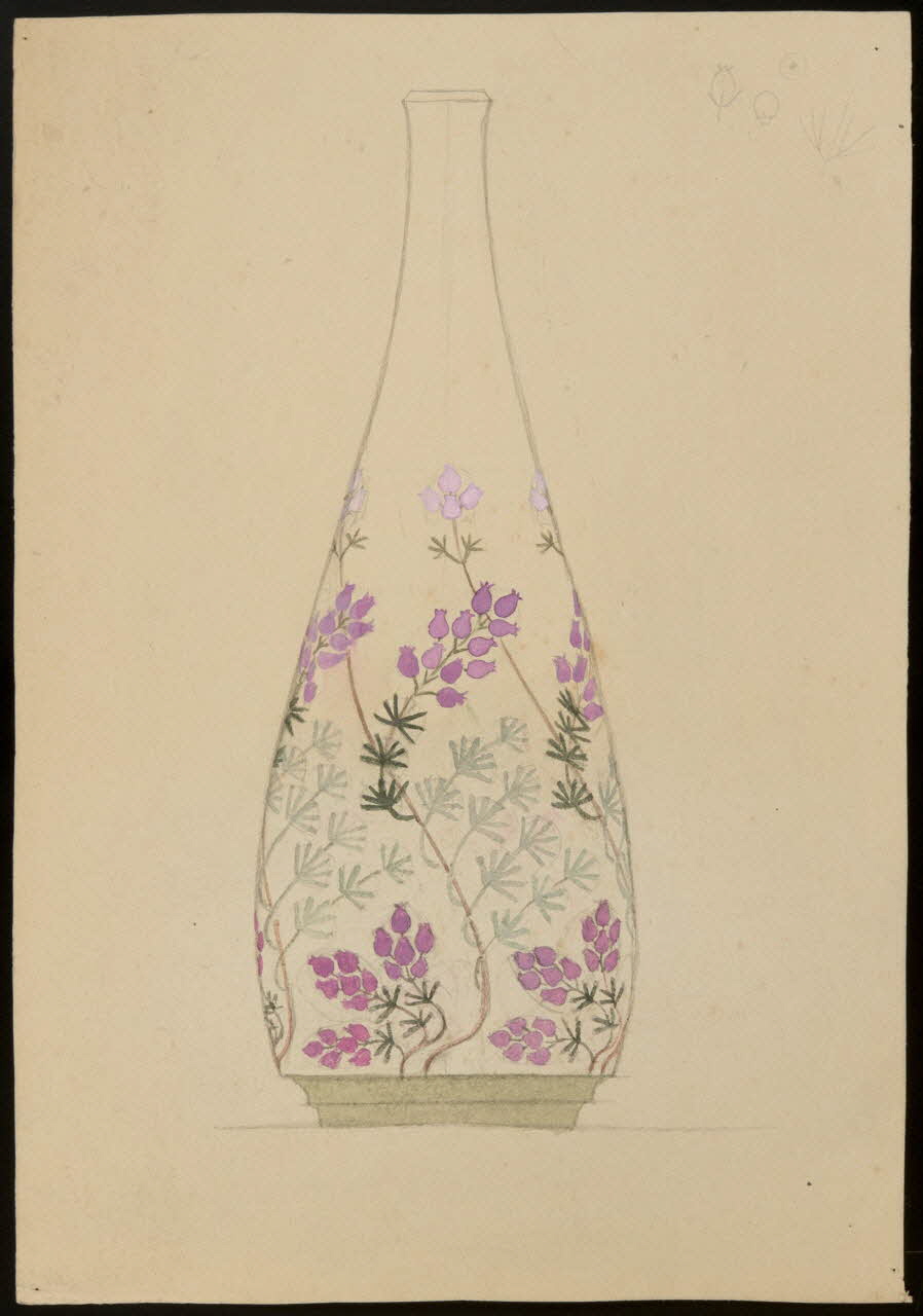 partie d'un ensemble de dessins Récipient décoré de fleurs 1968.102.5137 Photo Mucem