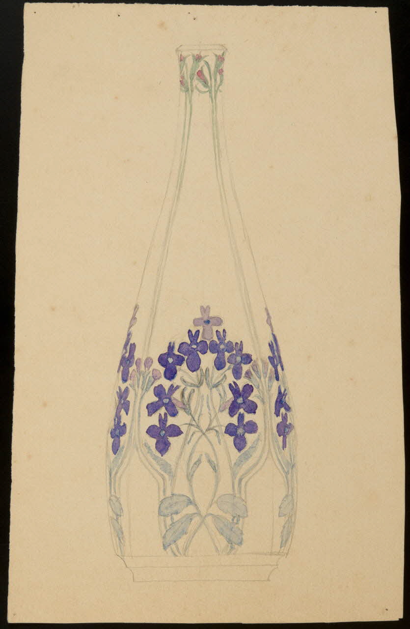partie d'un ensemble de dessins Récipient décoré de fleurs 1968.102.5139 Photo Mucem