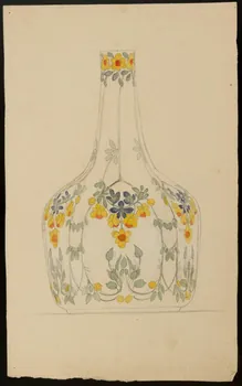 partie d'un ensemble de dessins Récipient décoré de fleurs 1968.102.5141 Photo Mucem