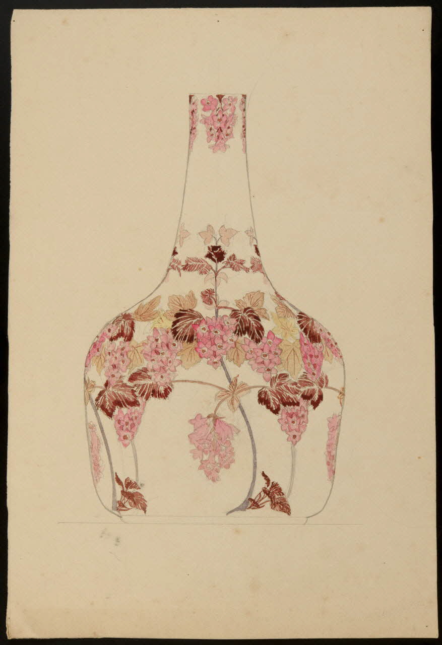 partie d'un ensemble de dessins Récipient décoré de fleurs 1968.102.5142 Photo Mucem