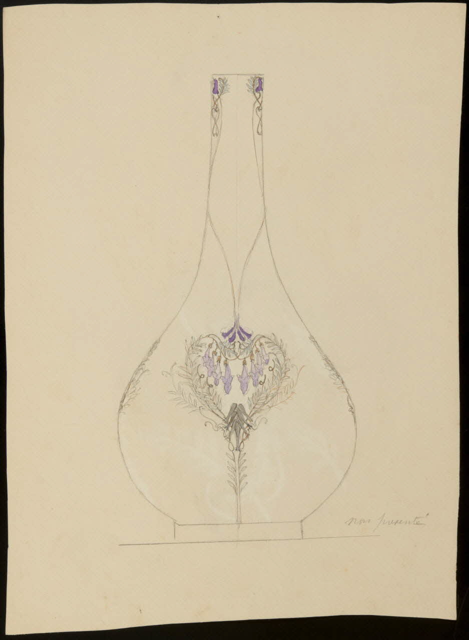 partie d'un ensemble de dessins Récipient décoré de fleurs 1968.102.5143 Photo Mucem