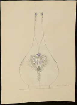 partie d'un ensemble de dessins Récipient décoré de fleurs 1968.102.5143 Photo Mucem