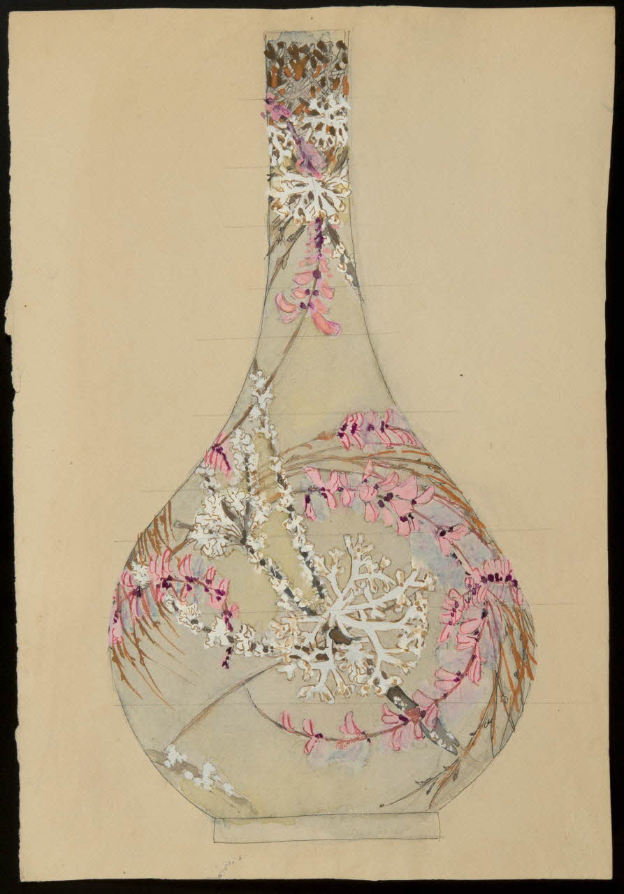 partie d'un ensemble de dessins Récipient décoré de fleurs 1968.102.5146 Photo Mucem