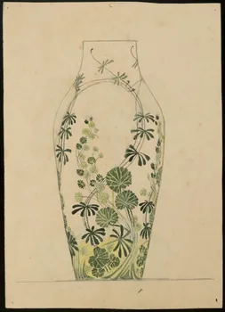partie d'un ensemble de dessins Vase à motifs végétaux 1968.102.5149 Photo Mucem