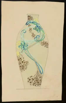 partie d'un ensemble de dessins Vase à décor végétal 1968.102.5151 Photo Mucem
