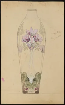 partie d'un ensemble de dessins Vase à décor végétal 1968.102.5152 Photo Mucem