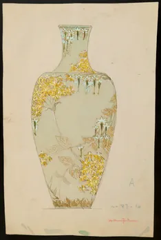partie d'un ensemble de dessins Vase à décor végétal 1968.102.5154 Photo Mucem