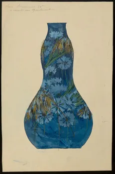 partie d'un ensemble de dessins Vase Brévannes 1968.102.5157 Photo Mucem