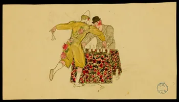 partie d'un ensemble de dessins Clowns posant des clochettes sur une table 1968.102.517  Photo Mucem