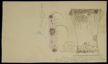partie d'un ensemble de dessins Croquis de vase 1968.102.5183  Photo Mucem