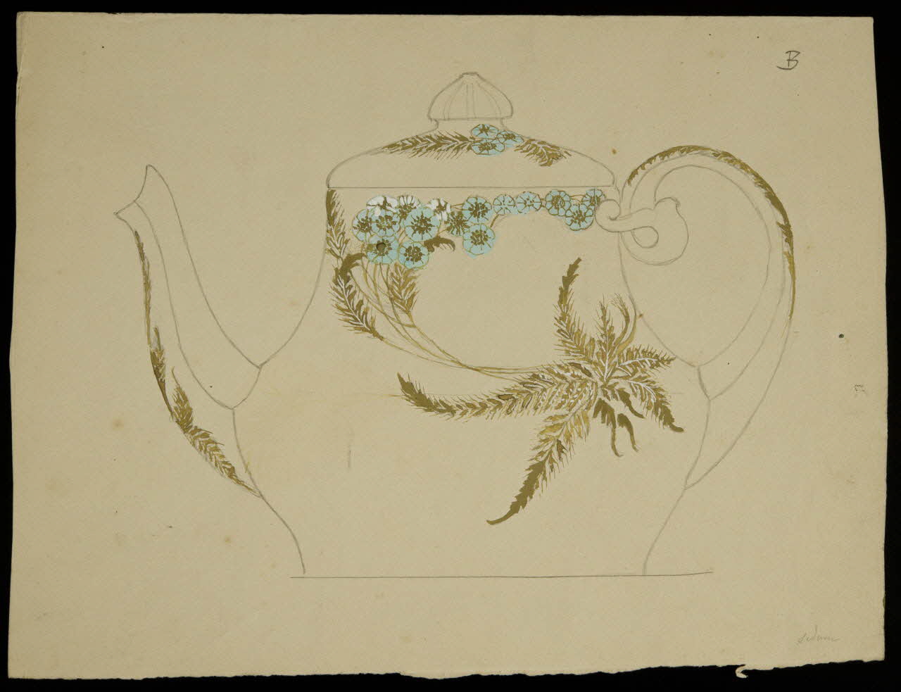 partie d'un ensemble de dessins Théière 1968.102.5185 Photo Mucem
