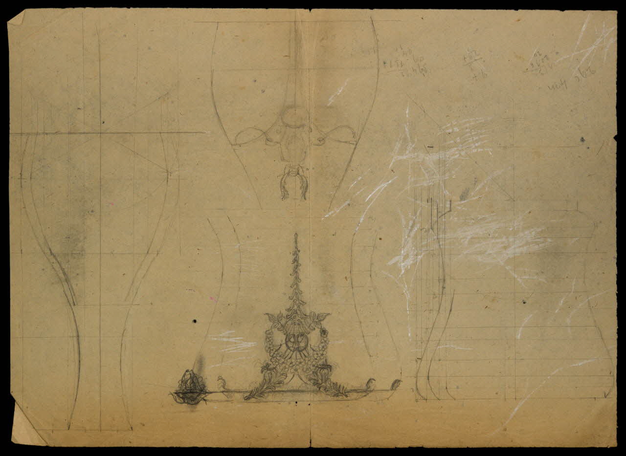 partie d'un ensemble de dessins Croquis de vase 1968.102.5188 Photo Mucem