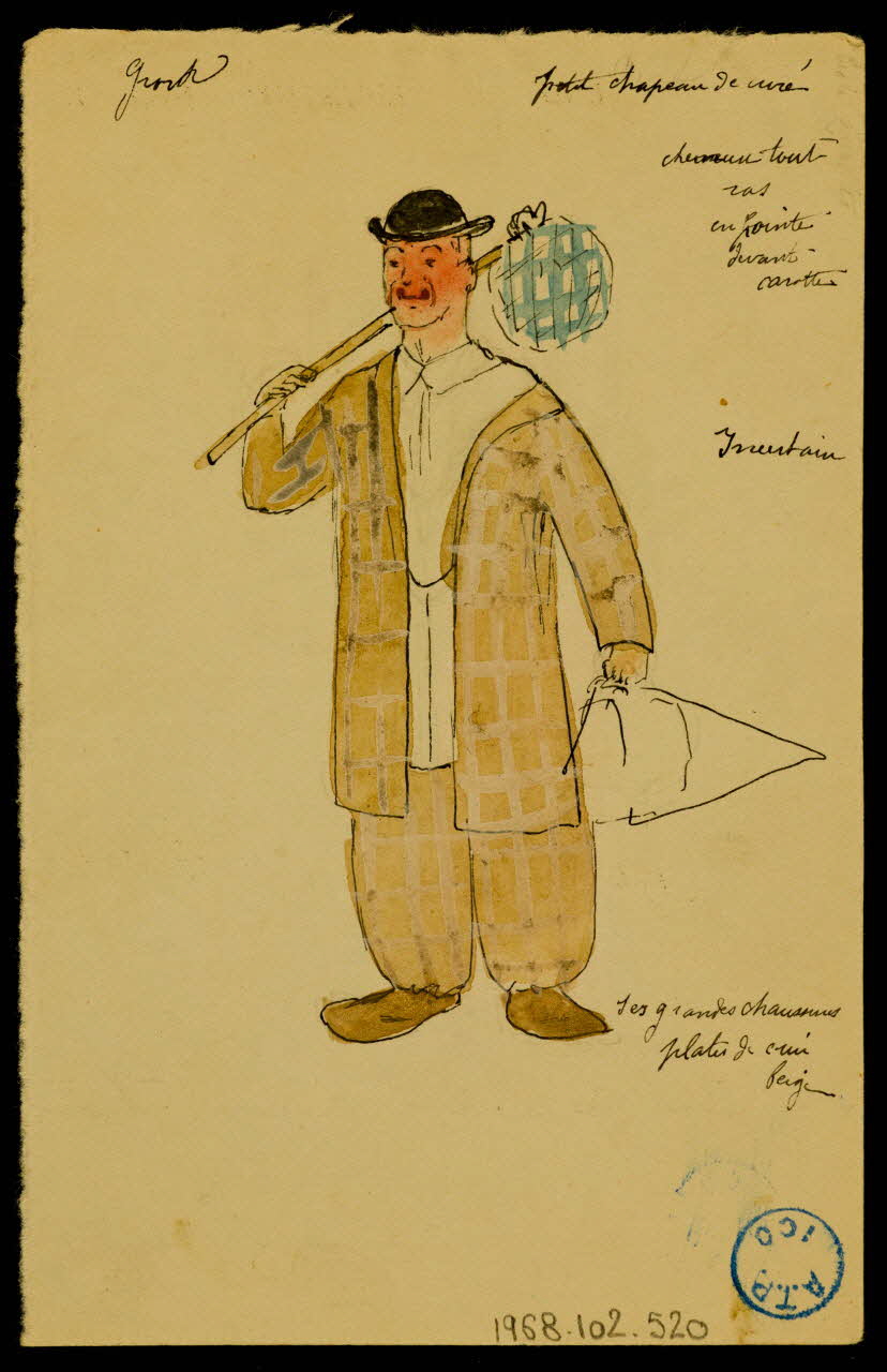 partie d'un ensemble de dessins Grock 1968.102.520 Photo Mucem