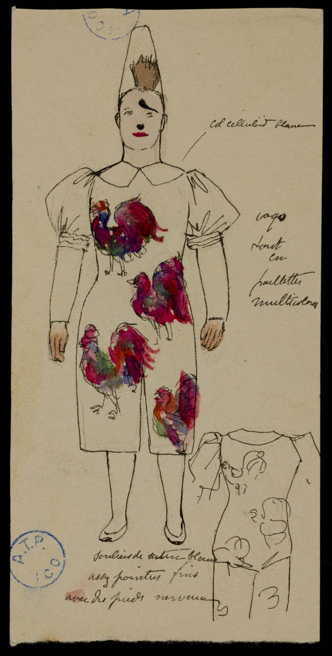 partie d'un ensemble de dessins Costume 1968.102.522.4 Photo Mucem