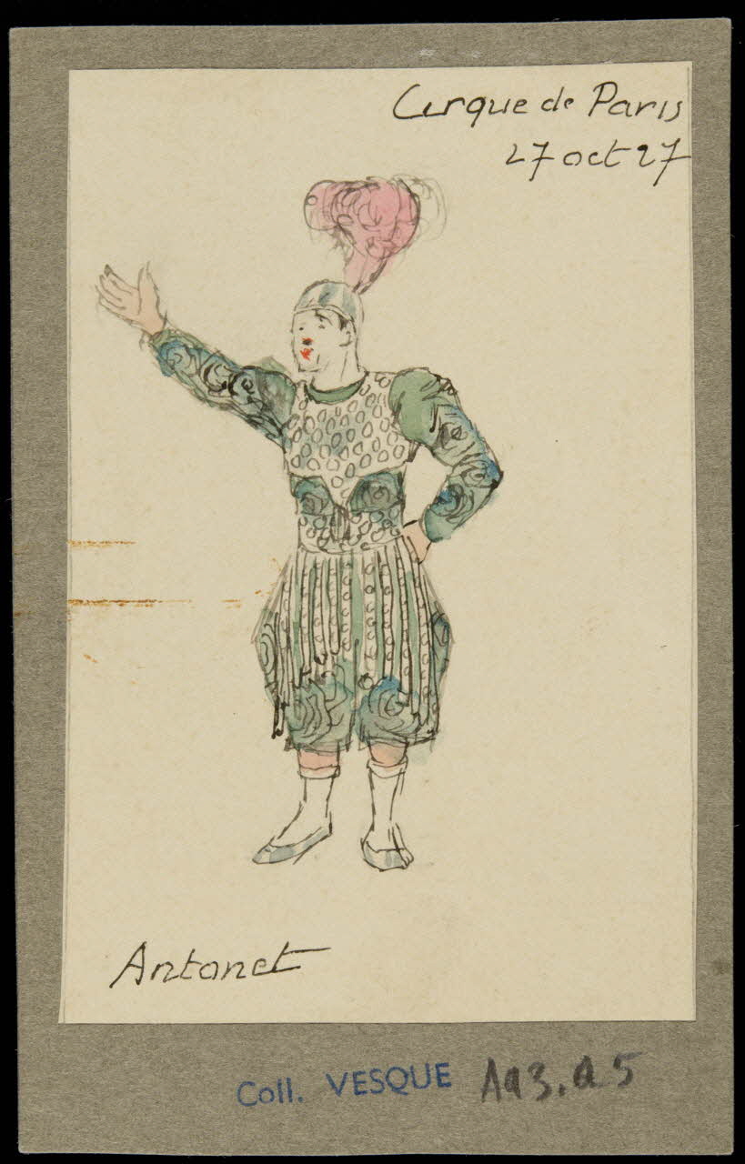 partie d'un ensemble de dessins Cirque de Paris  27 oct 27  Antonet 1968.102.523.1 Photo Mucem