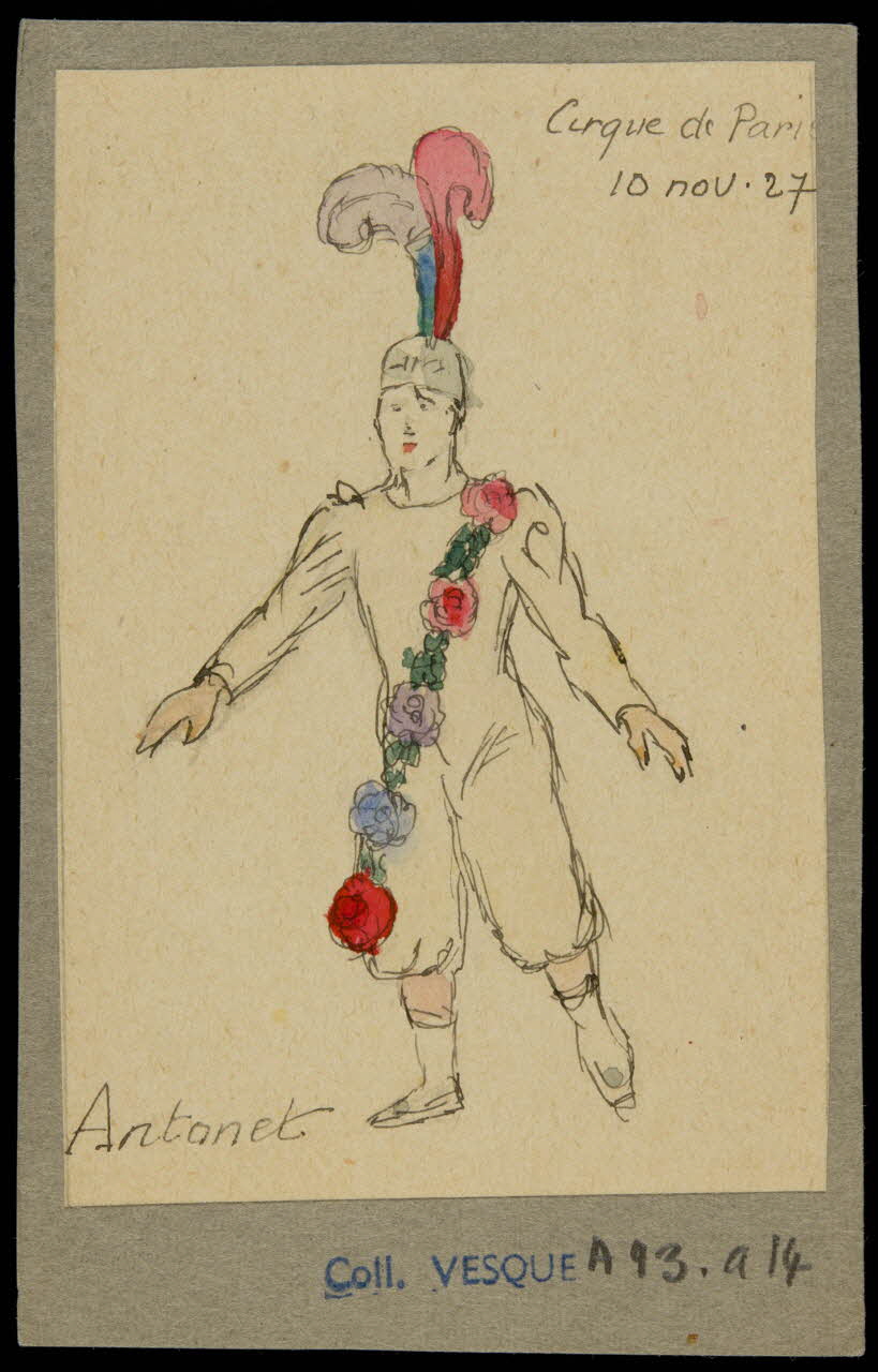 partie d'un ensemble de dessins Cirque de Paris  10 nov. 27  Antonet 1968.102.523.10 Photo Mucem