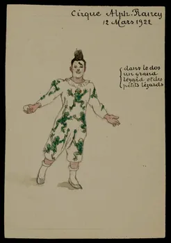 partie d'un ensemble de dessins Costume de clown avec des lézards 1968.102.523.12  Photo Mucem
