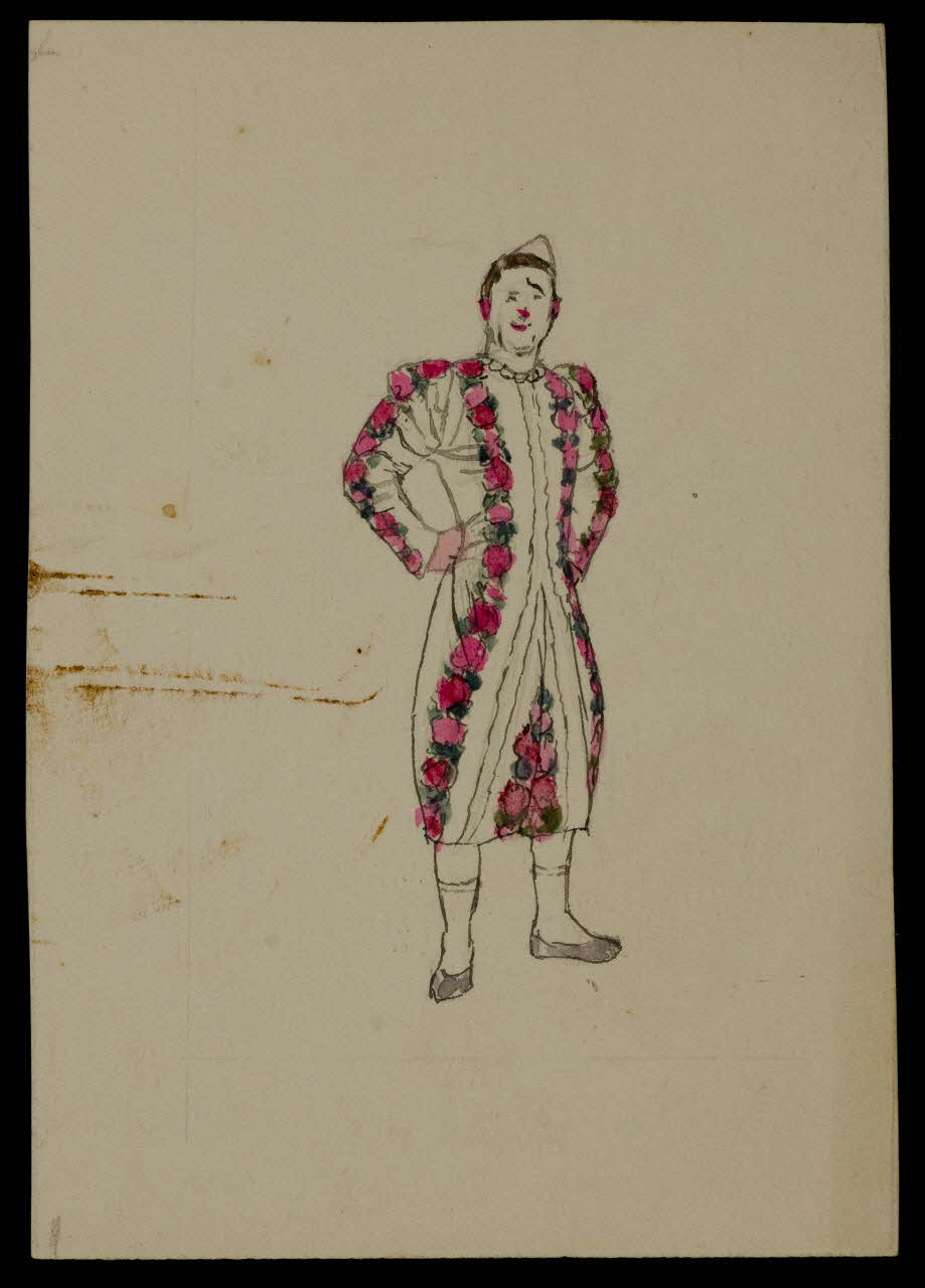 partie d'un ensemble de dessins Clown en costume 1968.102.523.17  Photo Mucem