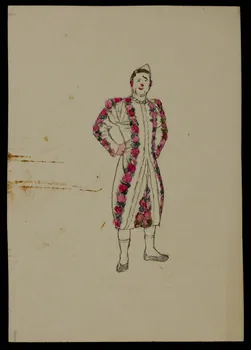 partie d'un ensemble de dessins Clown en costume 1968.102.523.17 Photo Mucem