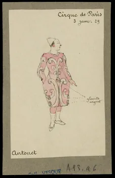 partie d'un ensemble de dessins Cirque de Paris  3 janv. 29  Antonet 1968.102.523.2 Photo Mucem