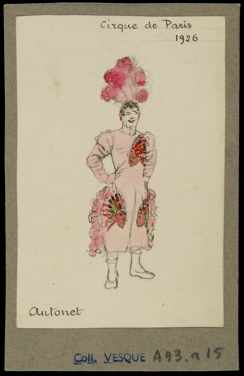 partie d'un ensemble de dessins Cirque de Paris  1926  Antonet 1968.102.523.7 Photo Mucem