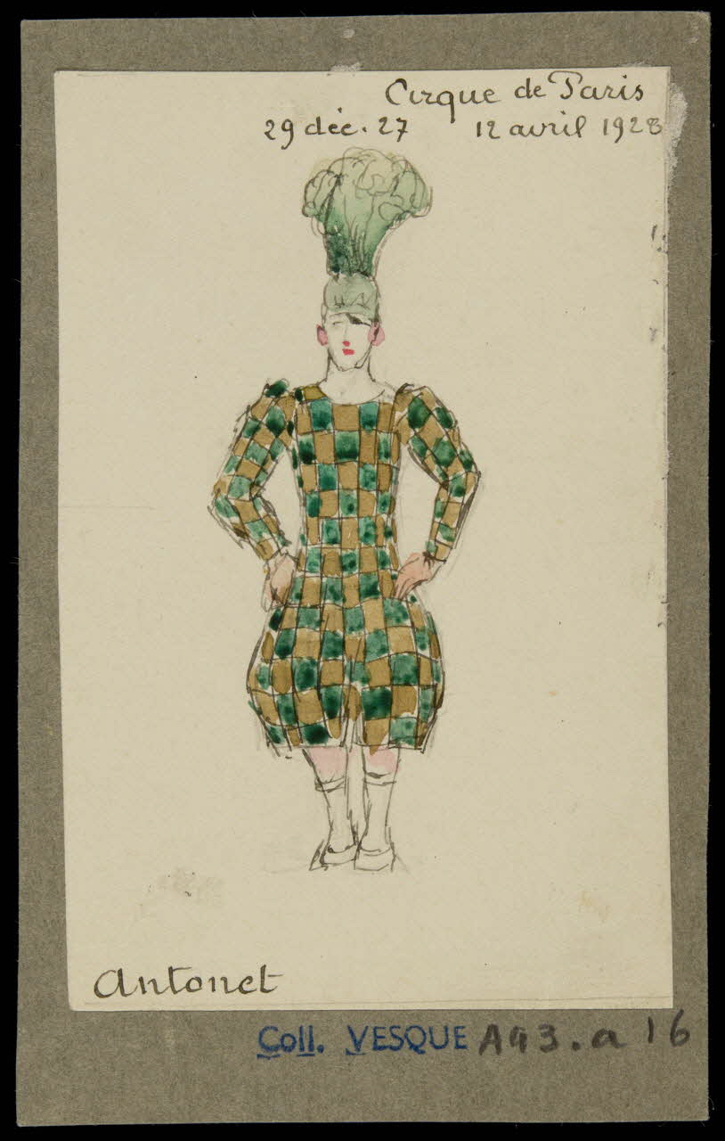 partie d'un ensemble de dessins Cirque de Paris  29 déc. 27  12 avril 1925  Antonet 1968.102.523.8 Photo Mucem