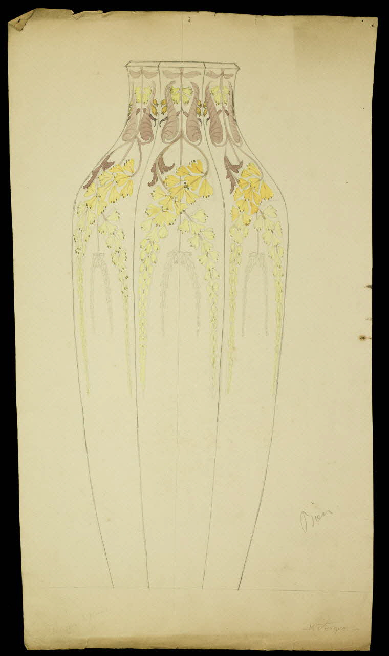 partie d'un ensemble de dessins Vase blanc 1968.102.5233 Photo Mucem