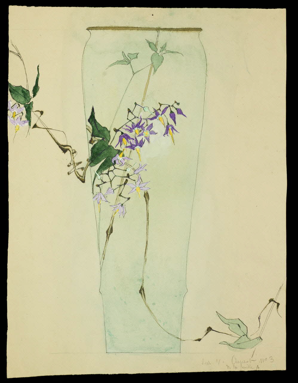 partie d'un ensemble de dessins Vase vert 1968.102.5234 Photo Mucem