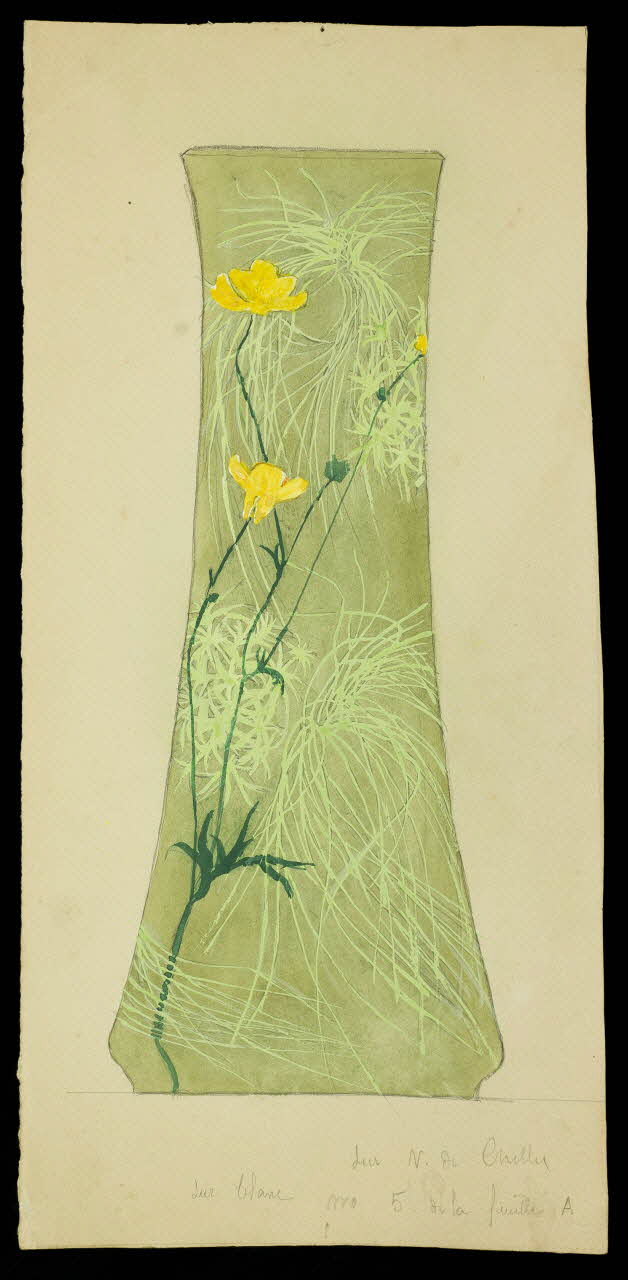 partie d'un ensemble de dessins Vase vert 1968.102.5238 Photo Mucem